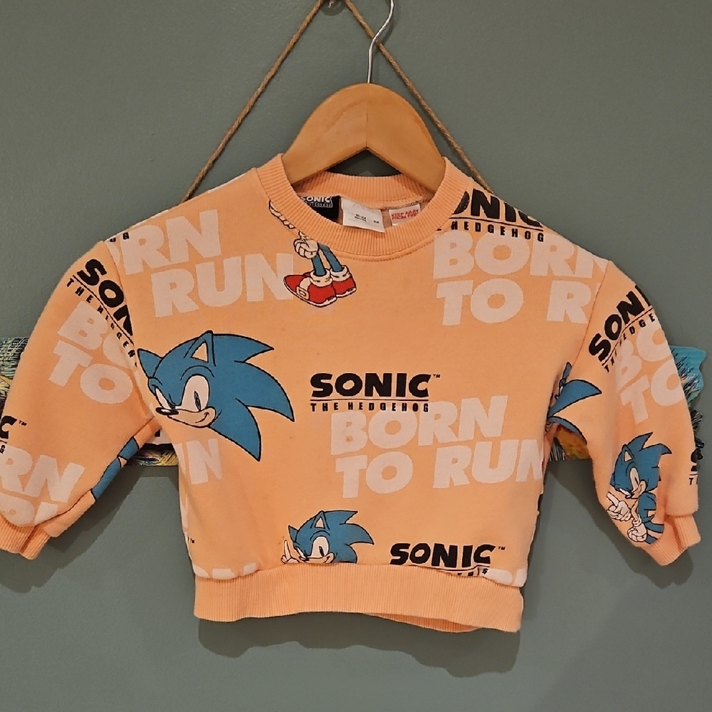 Zara Kids Sonic Graphic Peach Sweatshirt